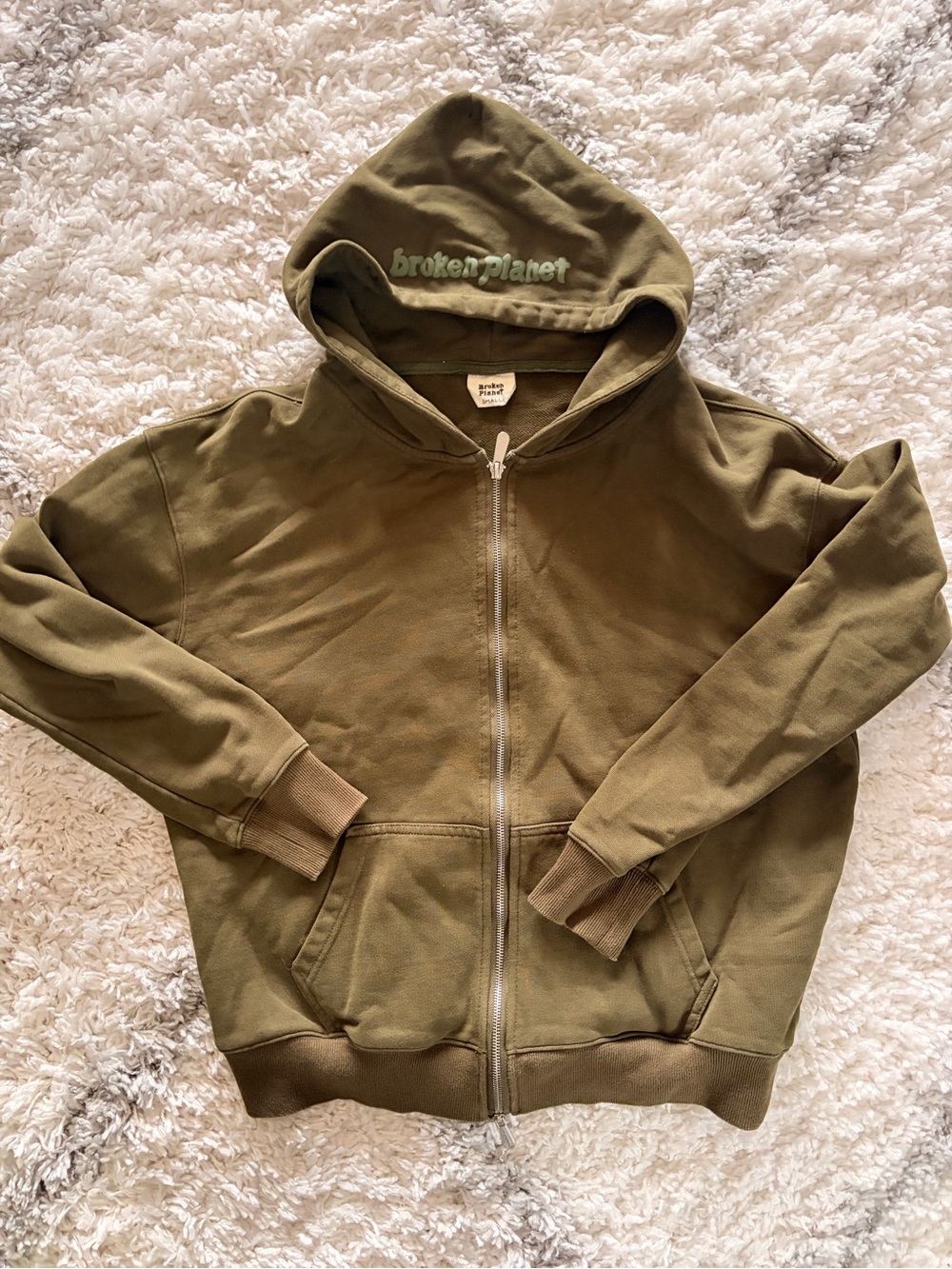 Olive Zip-Up Men's Hoodie